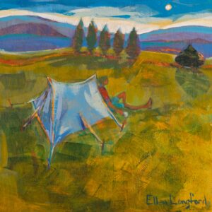 March_Long Legs in the Moonlight board 8x8 - SOLD