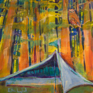 November_Screech Owl in Vermont board 8x8